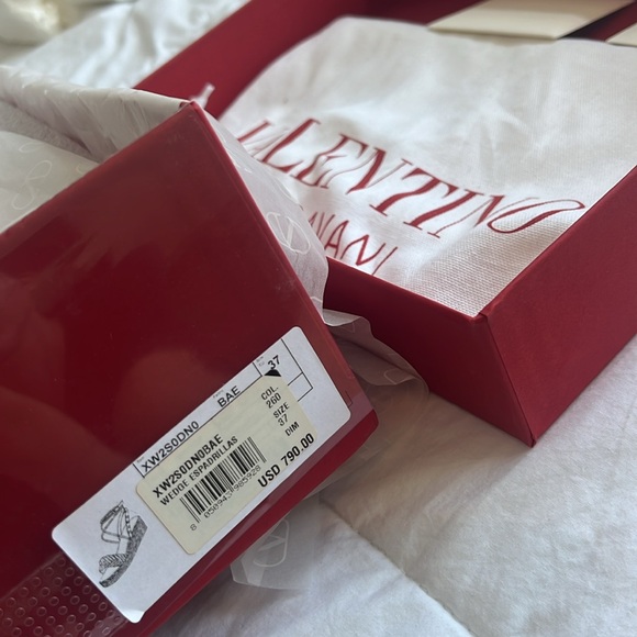 Valentino Garavani Braided Multi Color Rockstud Wedge Espadrille Sandals - Picture 8 of 10